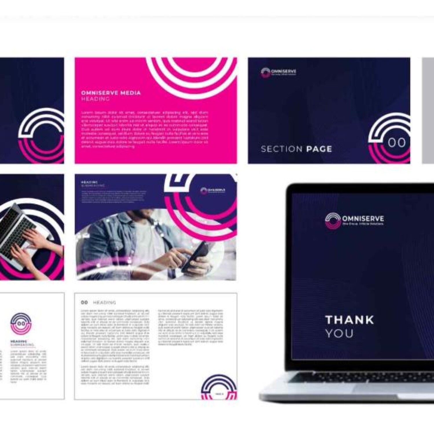 Omniserve Holdings UAE brand identity design project by Anything Marketing